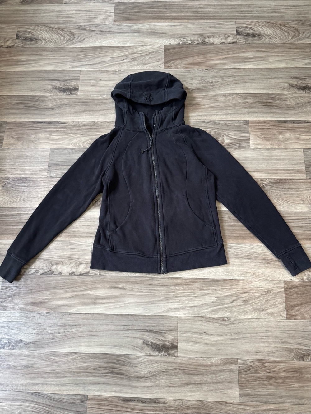 Lululemon Scuba Hoodie Light Cotton Fleece Black Size 10